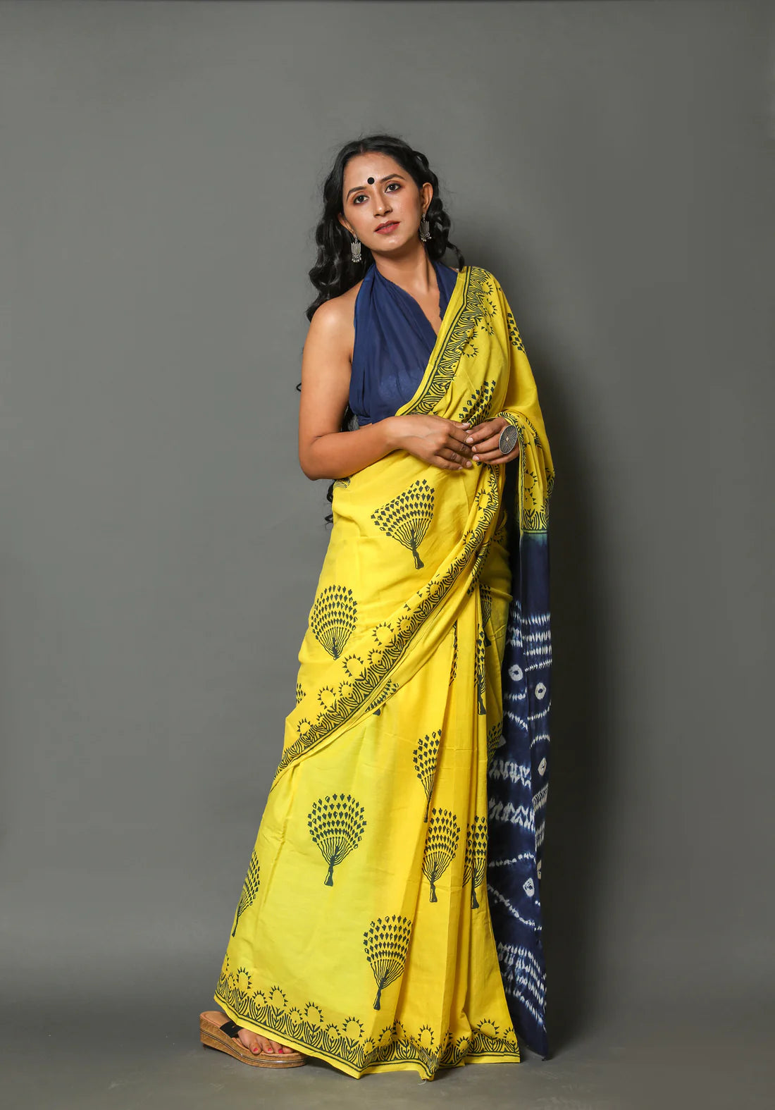 Printed Pure Cotton Mulmul Saree With Blous